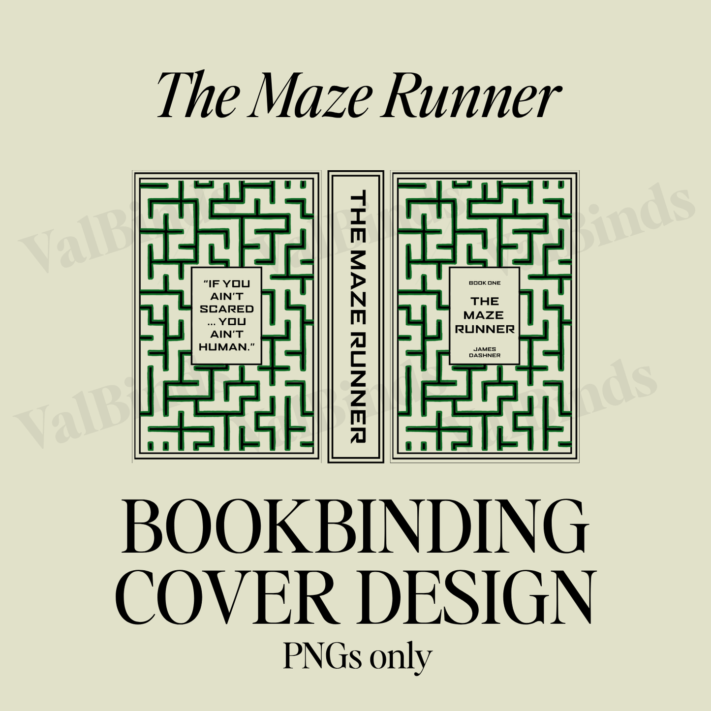 The Maze Runner Bookbinding Book Cover PNG – Full Front, Back & Spine + Layered Elements for DIY Rebind
