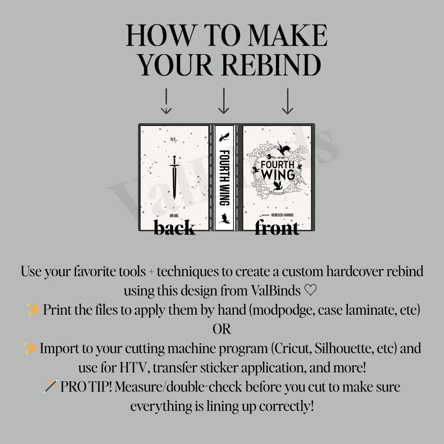 Fourth Wing / Empyrean Series DIY Rebind Set | PNG Bookbinding Files for Cutting Machines | Fantasy Covers