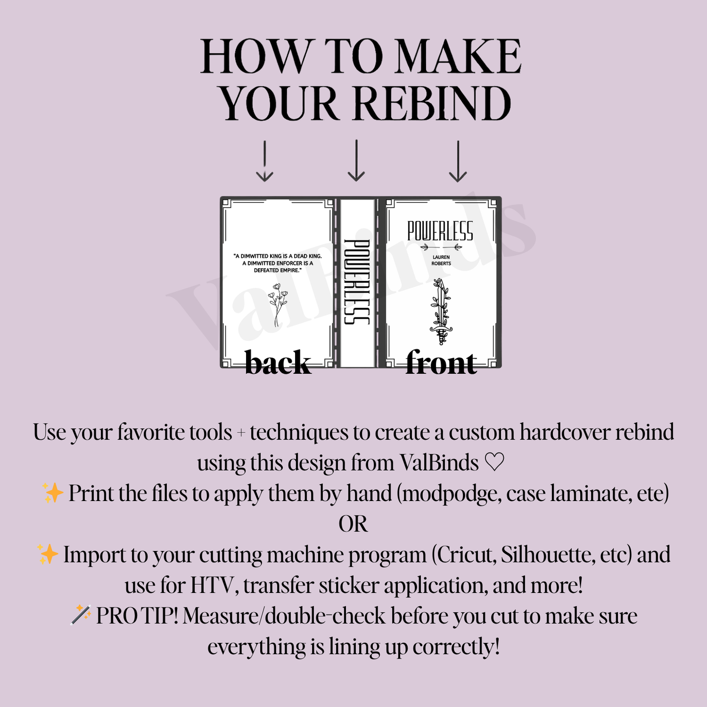 Powerless Trilogy Bookbinding Book Cover PNG + SVG Set – Front, Back & Spine Designs for DIY Rebind