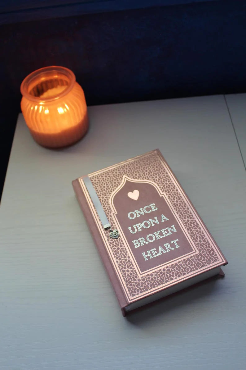 Once Upon a Broken Heart Bookbinding Book Cover PNG – Layered Front, Spine & Back Design for DIY Rebind