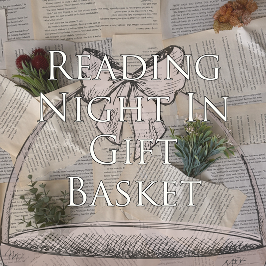 Reading Night In Gift Basket | Surprise Book or Custom Rebind | Cozy Bookish Gift