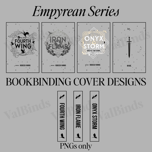 Fourth Wing / Empyrean Series DIY Rebind Set | PNG Bookbinding Files for Cutting Machines | Fantasy Covers