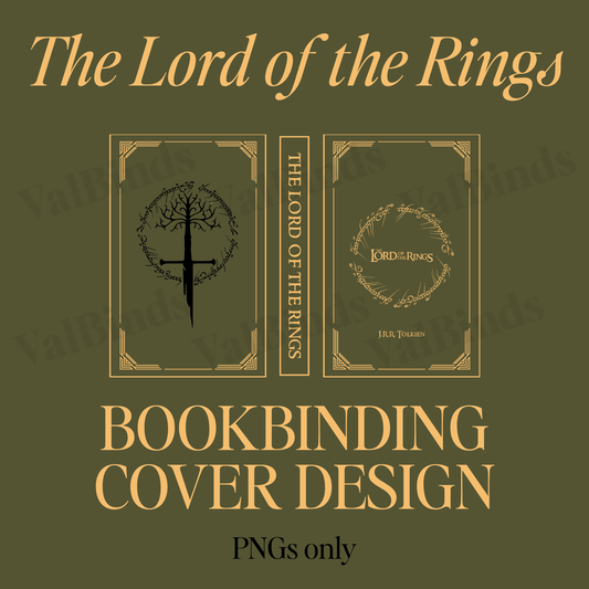 Lord of the Rings Bookbinding Book Cover PNG – Front & Spine for DIY Rebind | Printable High-Res Digital File