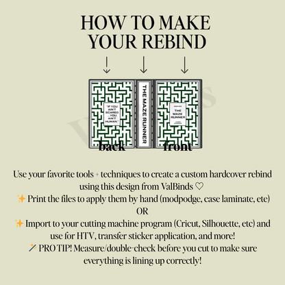 The Maze Runner Bookbinding Book Cover PNG – Full Front, Back & Spine + Layered Elements for DIY Rebind