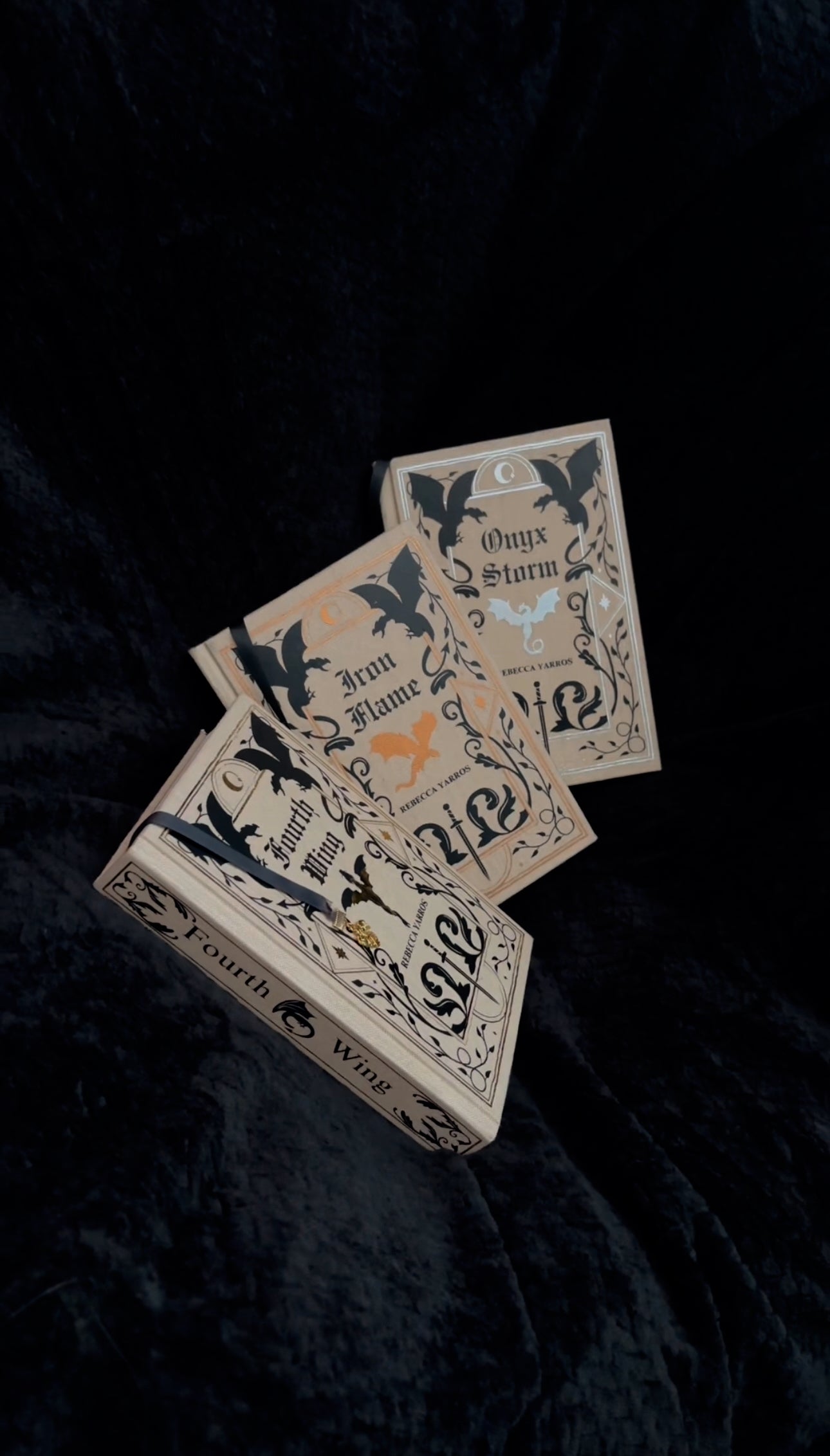 The Empyrean Series Rebound Set | Special Custom Handmade Editions | Fourth Wing, Iron Flame & Onyx Storm by Rebecca Yarros Rebinds