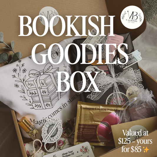 The ValBinds Bookish Goodies Box ✨ (Handmade Perfume, Tee + Curated Book & More!)