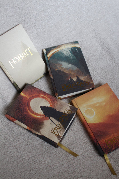 The Hobbit & The Lord of the Rings by J.R.R. Tolkien – Handcrafted Canvas Rebind Set