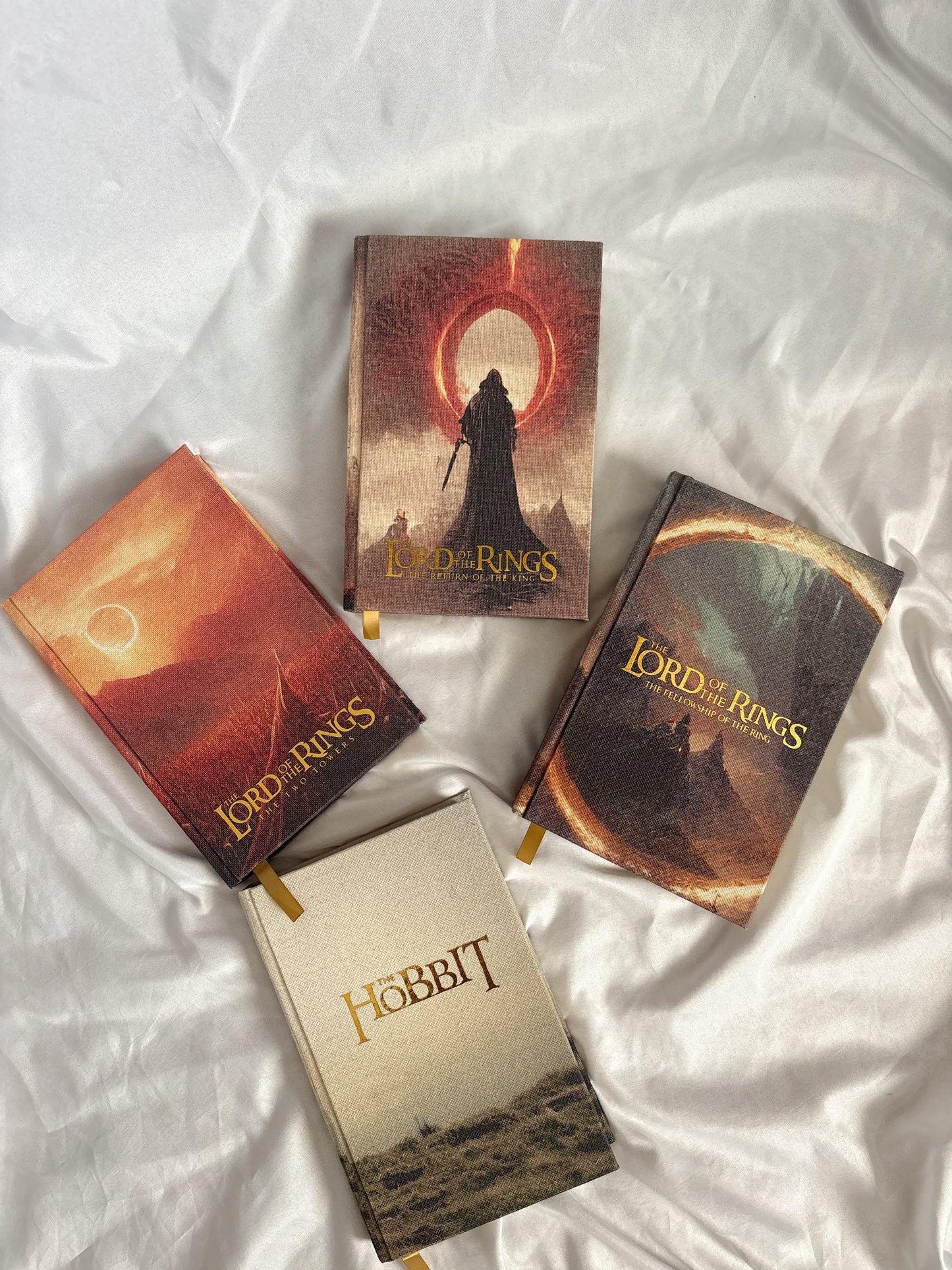 The Hobbit & The Lord of the Rings by J.R.R. Tolkien – Handcrafted Canvas Rebind Set