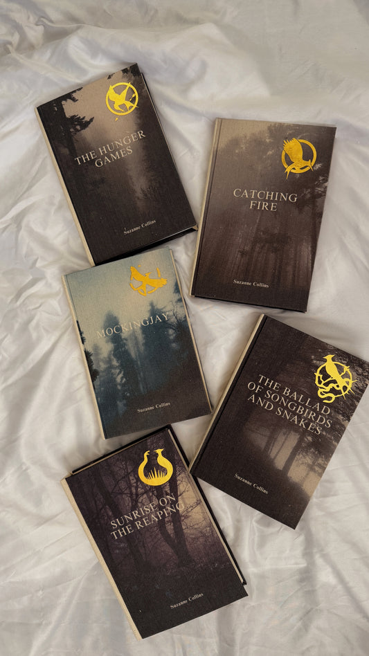 The Hunger Games Series Books 1-5 by Suzanne Collins Custom Special Editions, Handmade Rebound Books