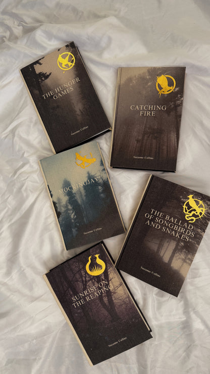 The Hunger Games Series Books 1-5 by Suzanne Collins Custom Special Editions, Handmade Rebound Books