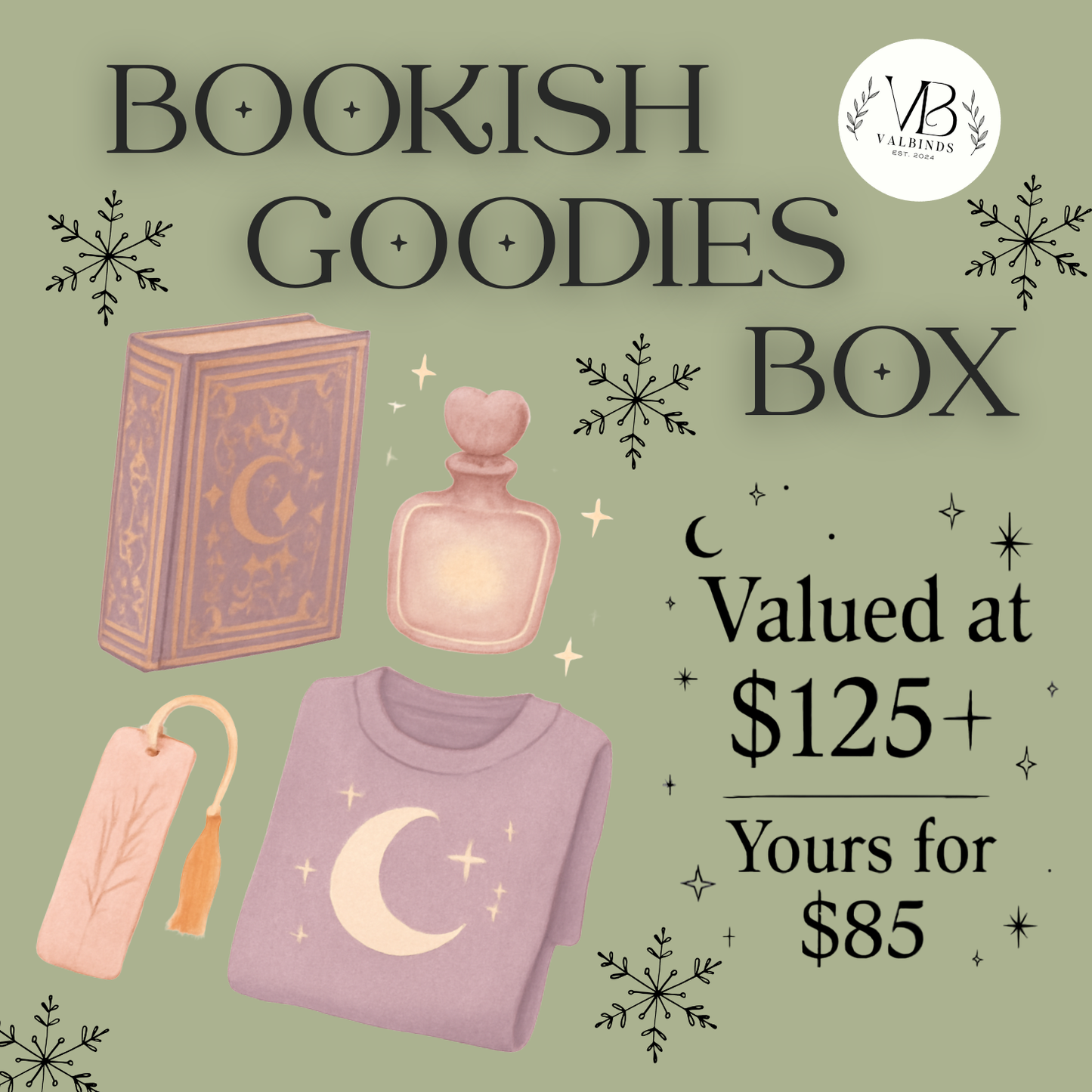 The ValBinds Bookish Goodies Box ✨ (Handmade Perfume, Tee & Curated Book & More!)